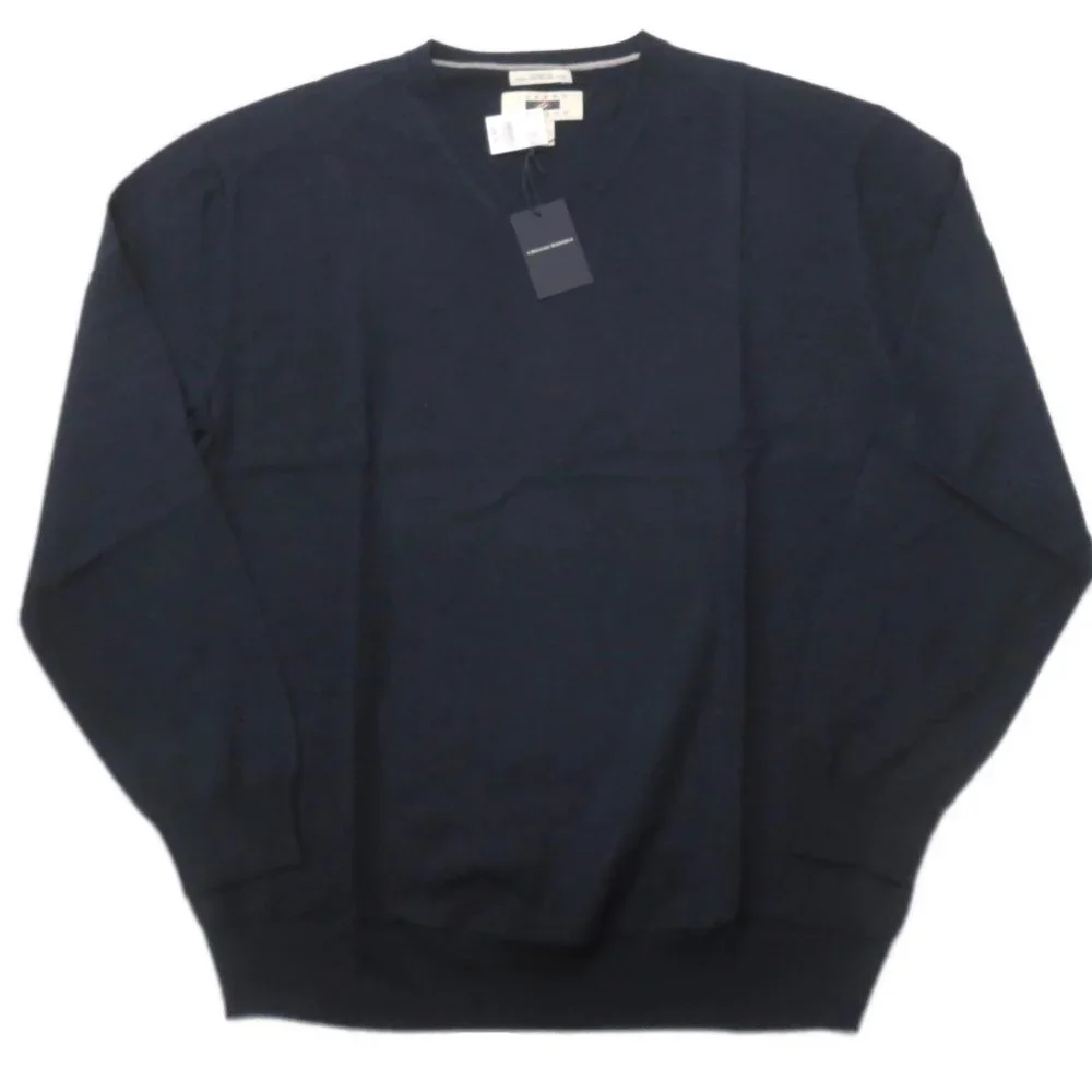 Joseph Abboud Men Blue L/S Extra Fine Merino‎ Wool Sweater 1X 2X 3X NEW